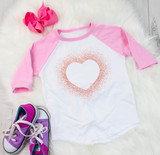 Valentine Splatter  Heart YOUTH Screen Print Heat Transfer