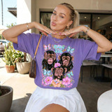 Isaiah 33:15 Three Wise Monkeys DTF Heat Transfer, colorful heat transfer design featuring three monkeys with different expressions, surrounded by flowers and butterflies.