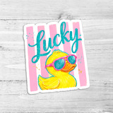 Lucky Rubber Duck Die Cut Vinyl Sticker