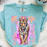Floral Tiger DTF Heat Transfer