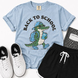 Back To School Gator BLACK DTF Heat Transfer