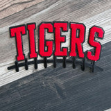 Red Chenille Tigers with Black accents with football laces apparel boutique patch