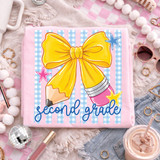 Back to School Pencil Bow DTF Heat Transfer
