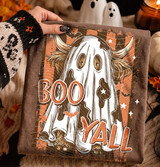 Boo Y’all Highland Cow Ghost DTF Heat Transfer