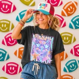 Neon Star Mascot DTF Transfers | School Spirit Mascot Collection, vibrant neon star and bear design, ideal for customizing school spirit apparel.