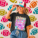 Neon Star Mascot DTF Transfers | School Spirit Mascot Collection, colorful neon star designed DTF transfer on a fun and vibrant background.