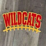 12 inch Wildcats red and gold chenille football patch