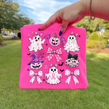 Breast Cancer Awareness Halloween DTF Transfer | Pink Ribbon Ghosts & Pumpkins Design