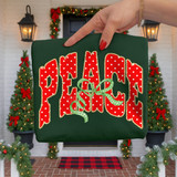 Peace Polka Dot DTF Transfer | Retro Christmas Varsity Letters Design
