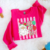 Ho Ho Ho Santa DTF Transfer | Pink Patchwork Christmas Design