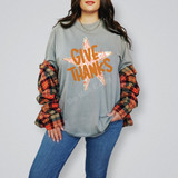 Give Thanks Star DTF Transfer | Retro Thanksgiving Fall Design