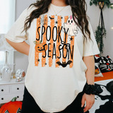 Spooky Season DTF Transfer | Cute Ghost & Pumpkin Halloween Design