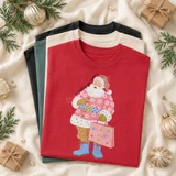 Sleigh'n and Spend'n Santa DTF Transfer | Whimsical Christmas Shopping Design