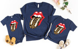 Leopard Print Tongue Lips YOUTH Screen Print Heat Transfer