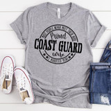 Proud Coast Guard Wife Military Screen Print Heat Transfer