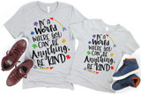 Be Kind Autism Awareness ADULT Screen Print Heat Transfer