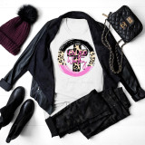 You Are Worthy hot pink Leopard Cross Religious Sublimation Transfer, showcasing a stylish white t-shirt with a pink, black, and leopard print cross design and the empowering message "You Are Worthy".