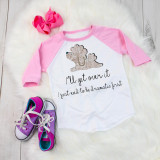 I'll Get Over It I Just Need To Be Dramatic First Poodle dog puppy sublimation transfer on a pink and white baseball tee, with pink sneakers and a pink scrunchie.