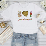 Peace Love Pride Glitter ribbon awareness Sublimation Transfer