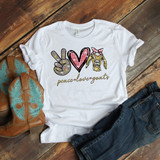 Peace Love Goats glitter heart Sublimation Transfer