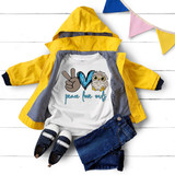 Peace Love Owls blue boys Sublimation Transfer