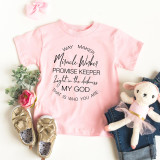 Waymaker Black FINAL STOCK-YOUTH Screen Print Heat Transfer, pink children's T-shirt with inspirational text design for youth.