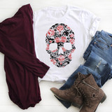 Black and red Rose floral Skull Sublimation Transfer