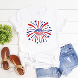 Patriotic flag lips fireworks Sublimation Transfer