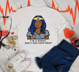 Super Woman Nurse African American Sublimation Transfer