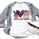 Peace Love America Military Boots Flag Patriotic Memorial day 4th of july independence day Sublimation Transfer