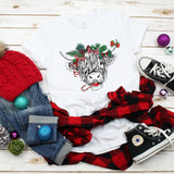 Christmas Shaggy Cow Wreath Sublimation Transfer