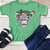 Shaggy Cow Bells and Bows YOUTH Screen Print Heat Transfer