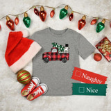 Vintage Truck Snowman Screen Print Heat Transfer