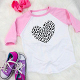 Leopard Black Heart Metallic YOUTH Screen Print Transfer