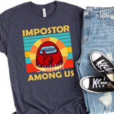 Impostor Among Us ADULT- FINAL STOCK Screen Print Heat Transfer