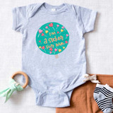 I'm A Sucker For Love INFANT/POCKET Screen Print Heat Transfer, baby onesie with colorful balloon graphic and playful text.