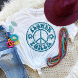Flower Power Peace Sign  Sublimation Transfer