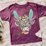 Shaggy Cow Easter YOUTH  Screen Print Heat Transfer