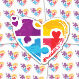 Puzzle Heart Autism Awareness Sticker Sheet