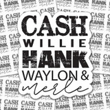 Cash Willie Hank Waylon and Merle Sticker Sheet