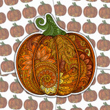 Paisley Pumpkin Sticker Sheet