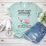 People Should Stop Expecting Normal From Me Flamingo Screen Print Heat Transfer