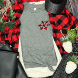 Buffalo Plaid Snowflake POCKET Screen Print Heat Transfer