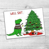 Well Shit T-Rex Die Cut Sticker