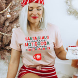 Santa Claus Reindeer Hot Cocoa Screen Print Heat Transfer