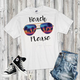 Beach Please Palms Sunglasses Sublimation Transfer