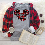 Buffalo Plaid Believe Mouse Ears YOUTH Screen Print