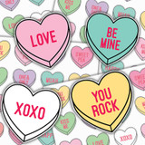 Valentines Conversation Hearts Variety Pack Sticker Sheet