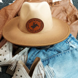 Bull Riding Belt Buckle Leather Hat Patch