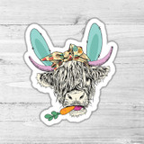 Shaggy Cow Die Cut Sticker